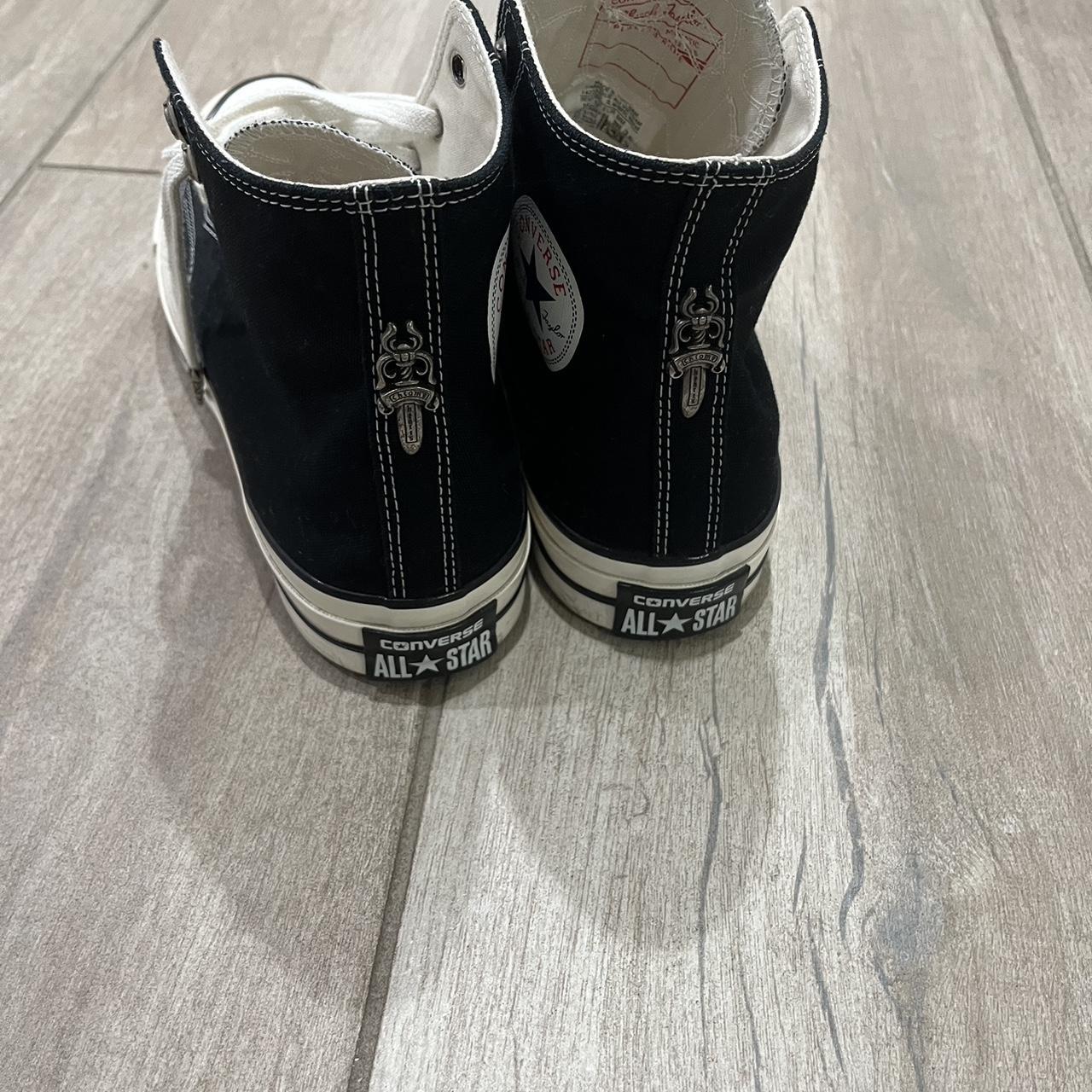 chrome hearts converse reps size 10 but fits like a... - Depop