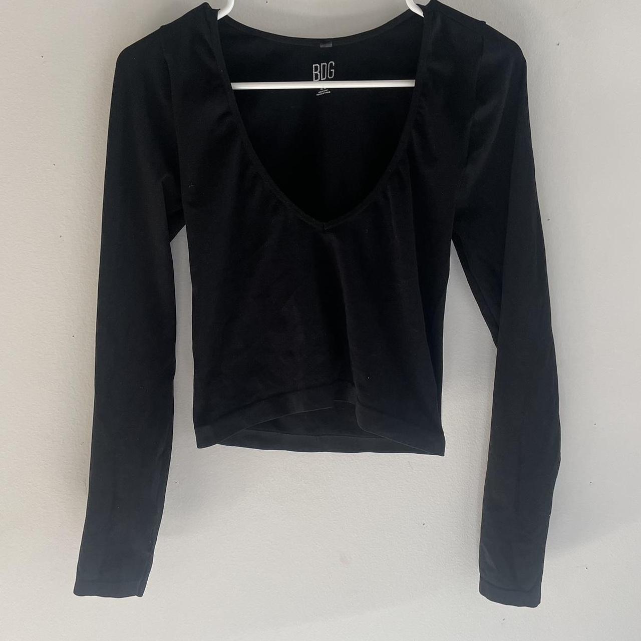 urban outfitters bdg black long sleeve cropped top... - Depop