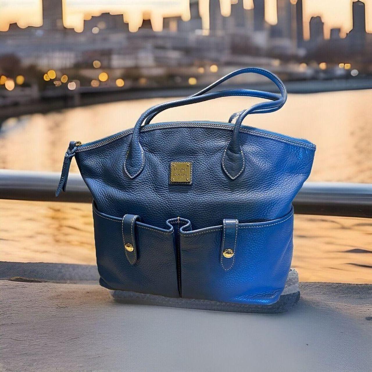 Dooney Bourke Beautiful Blue Crescent Tote Pebble. Depop