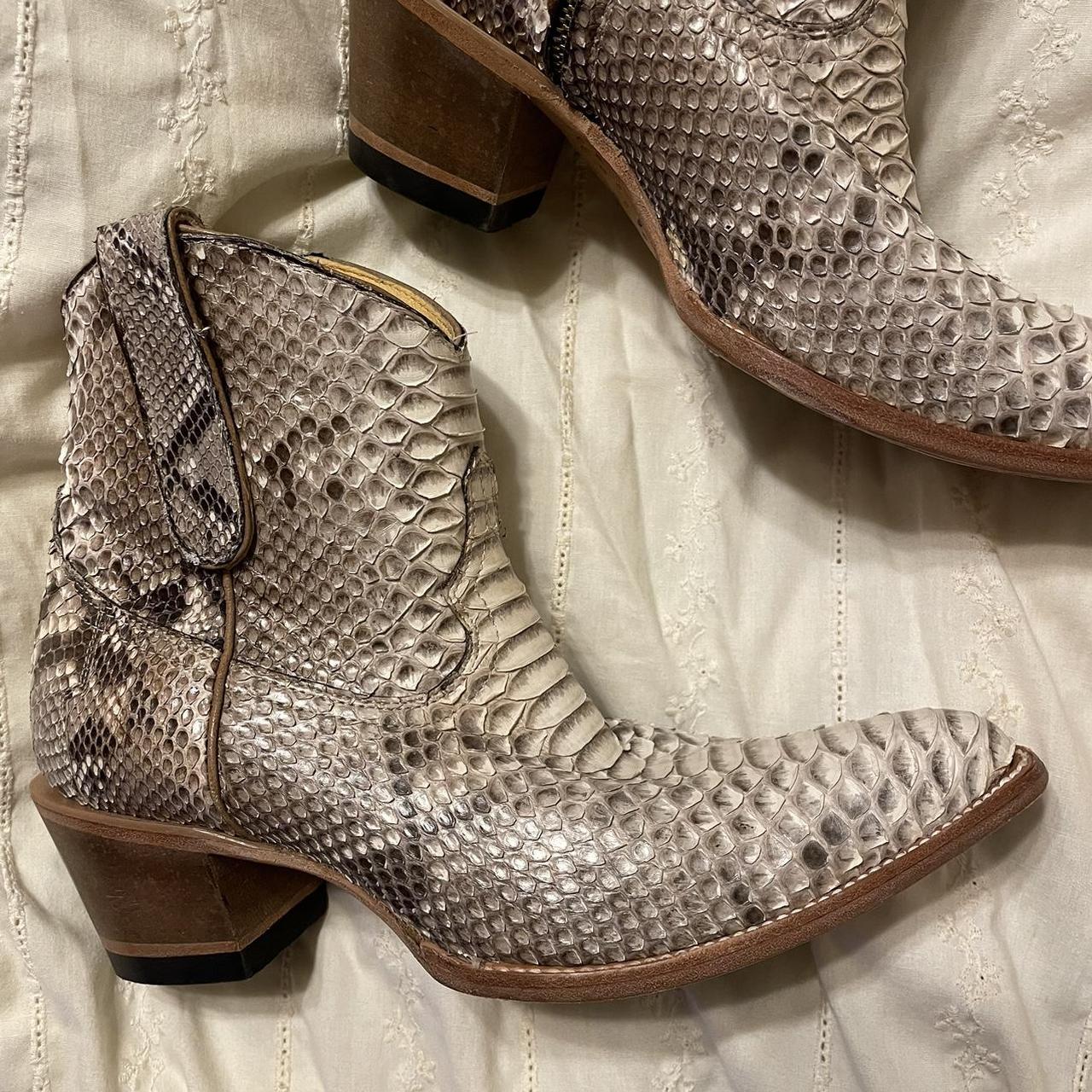 Snakeskin ankle hot sale cowboy boots