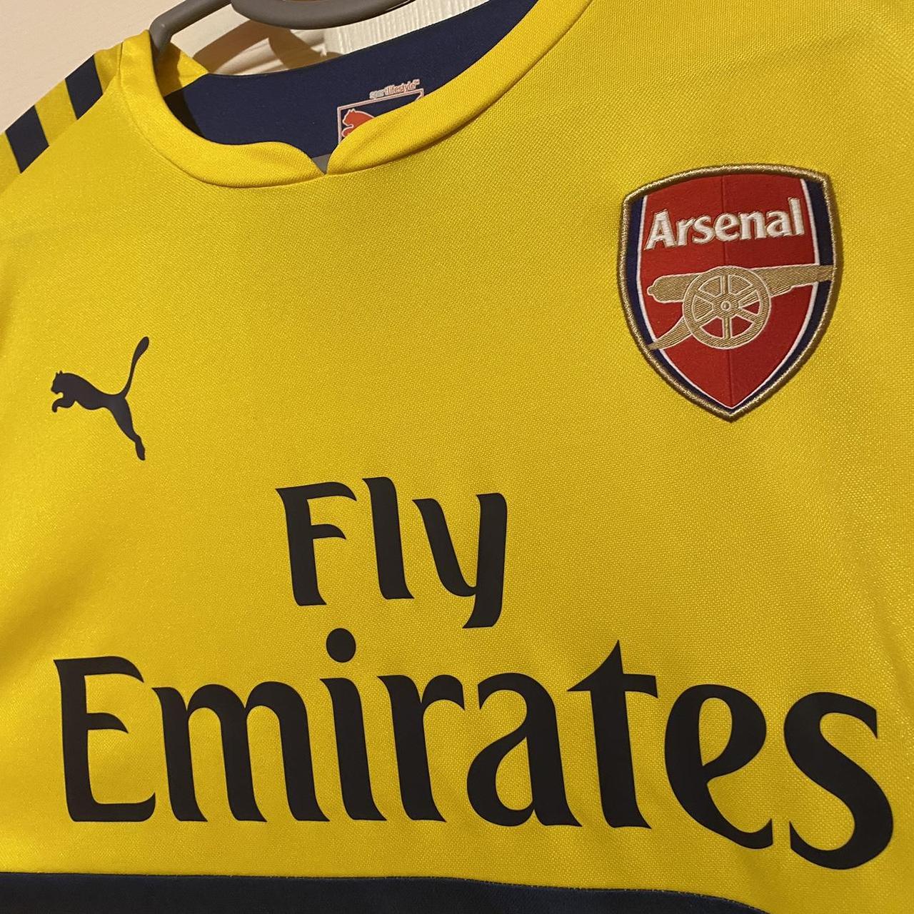 Puma Fly Emirates T Shirt Yellow Authentic Retro PUMA Arsenal Fc