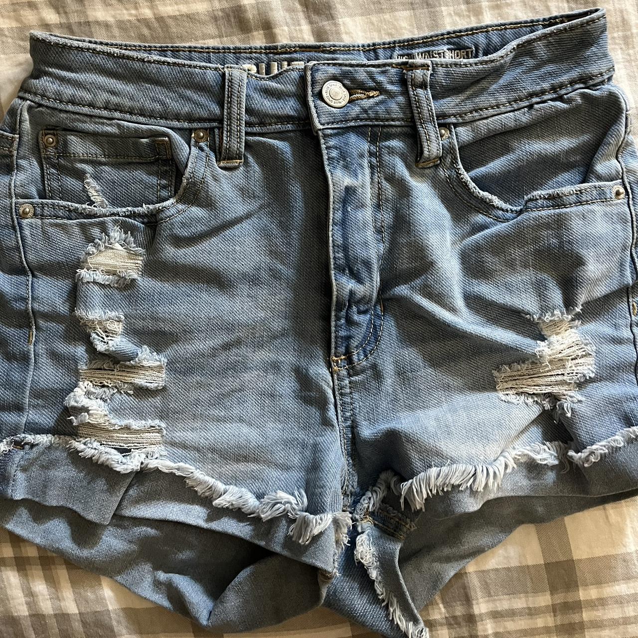 mid high waisted ripped jeans shorts size 3 fits