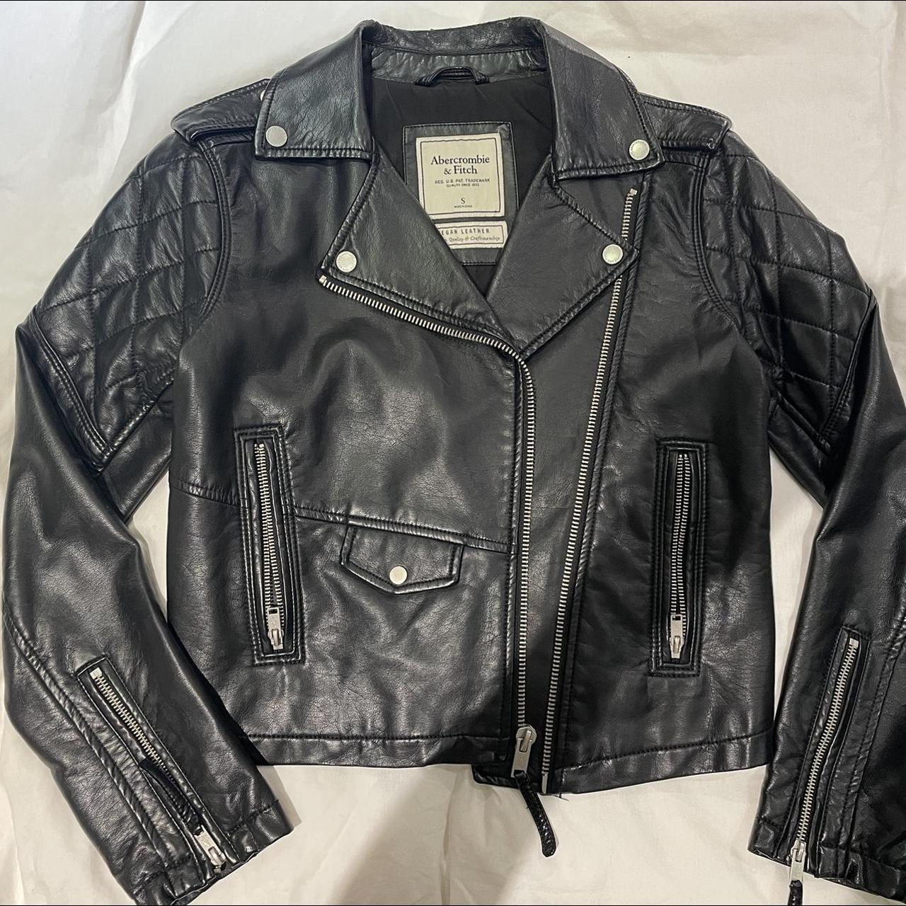 Vegan leather jacket from Abercrombie. Bought for... - Depop