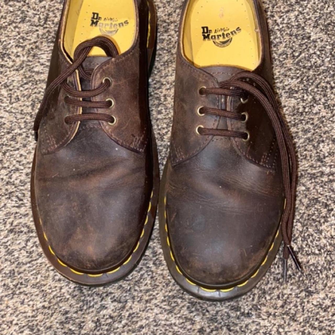 Brown doc martins that are barely even worn but are... - Depop