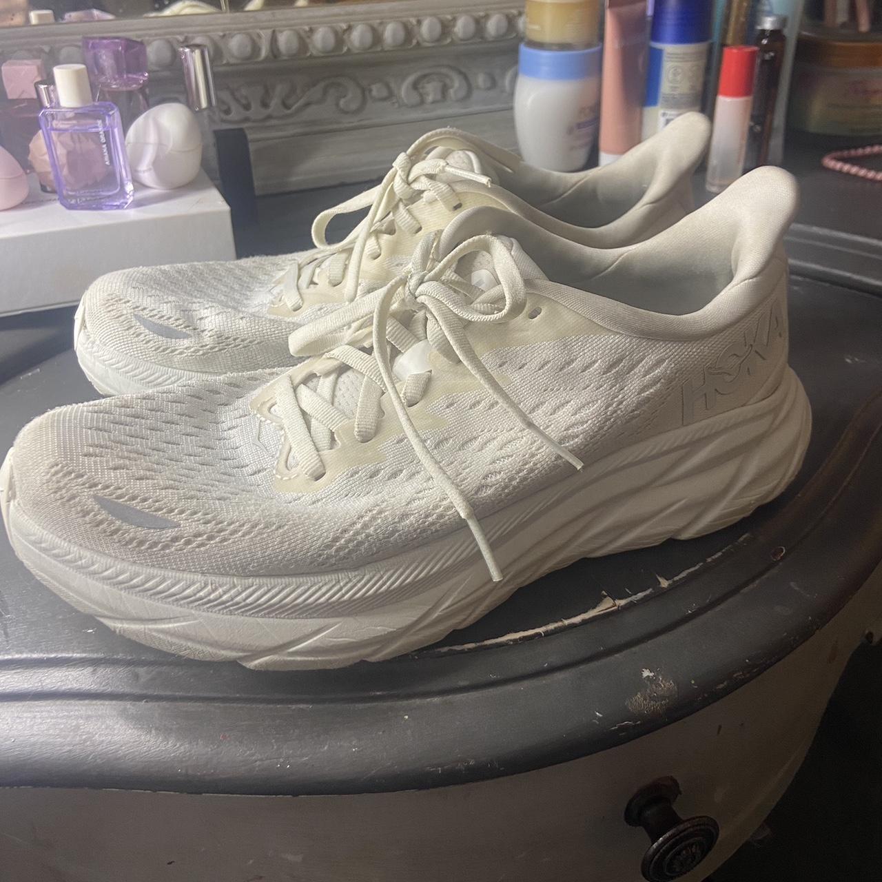 all white hokas! in good condition! still very clean) Depop