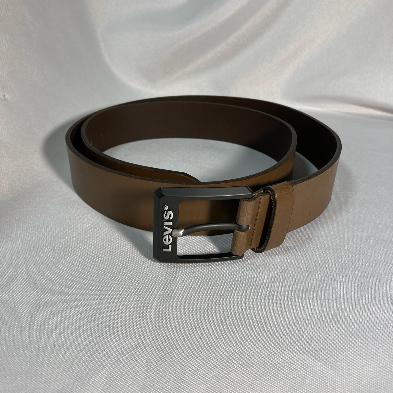 Levi’s leather belt with square buckle Size... - Depop