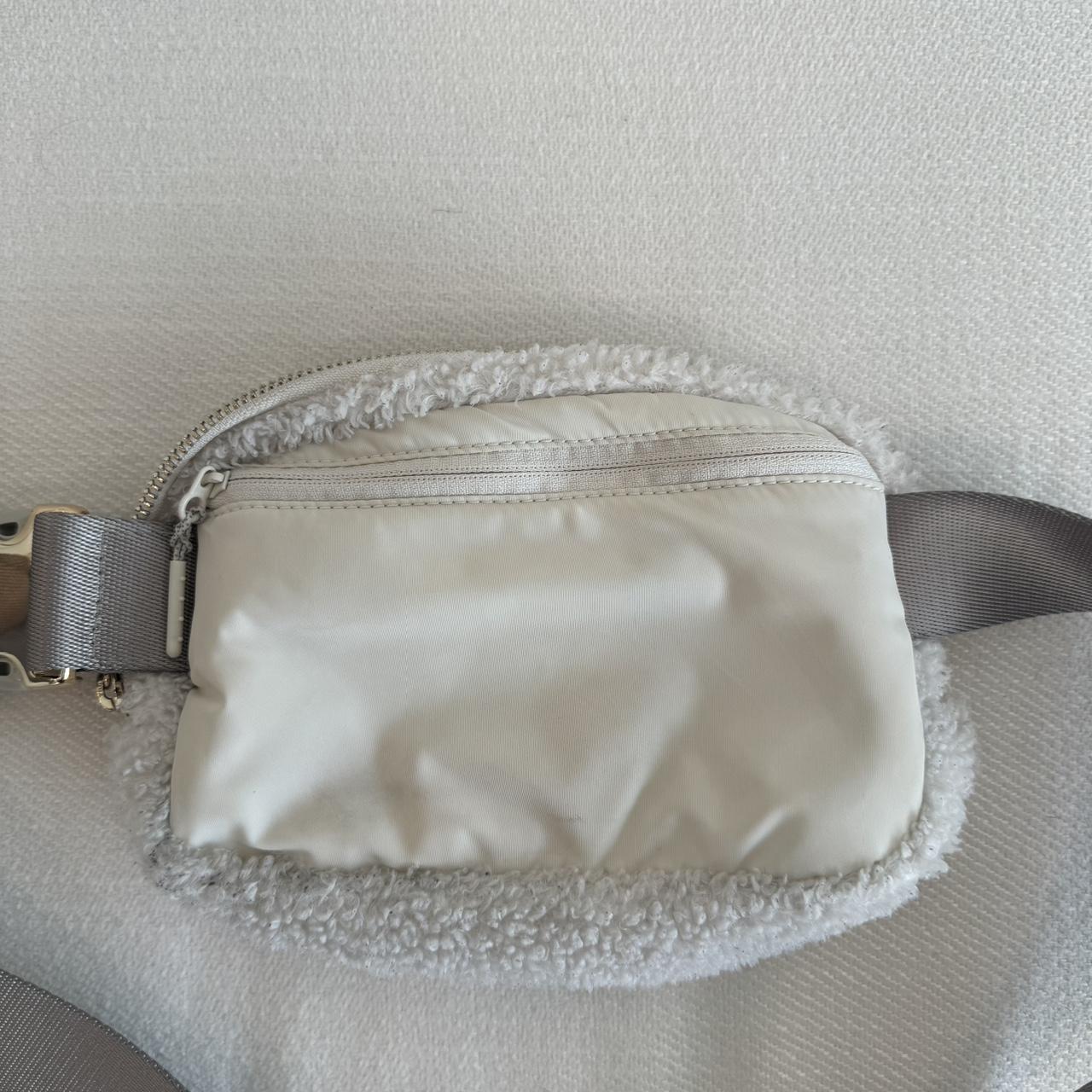 White Lululemon Fleece Belt Bag. Great condition... - Depop