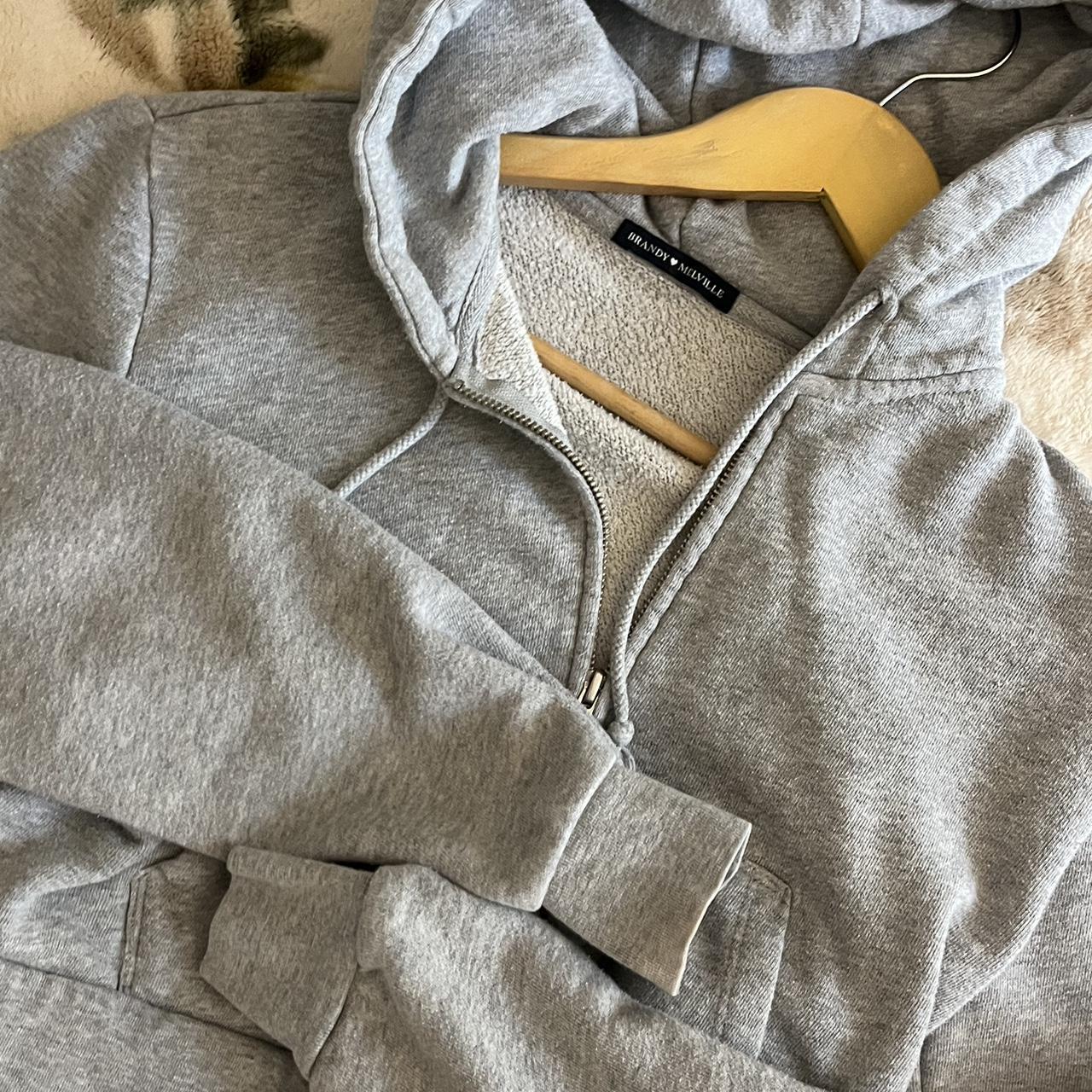 Brandy zip up cropped Grey and in excellent condition - Depop