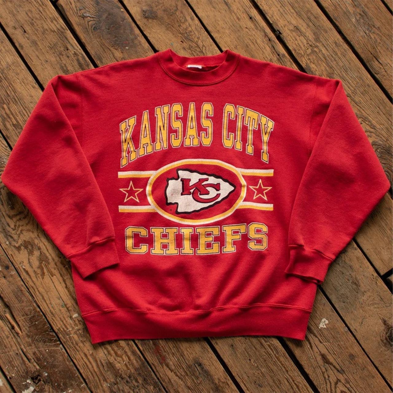 Vintage Style Kansas City Chiefs Football Crewneck Depop