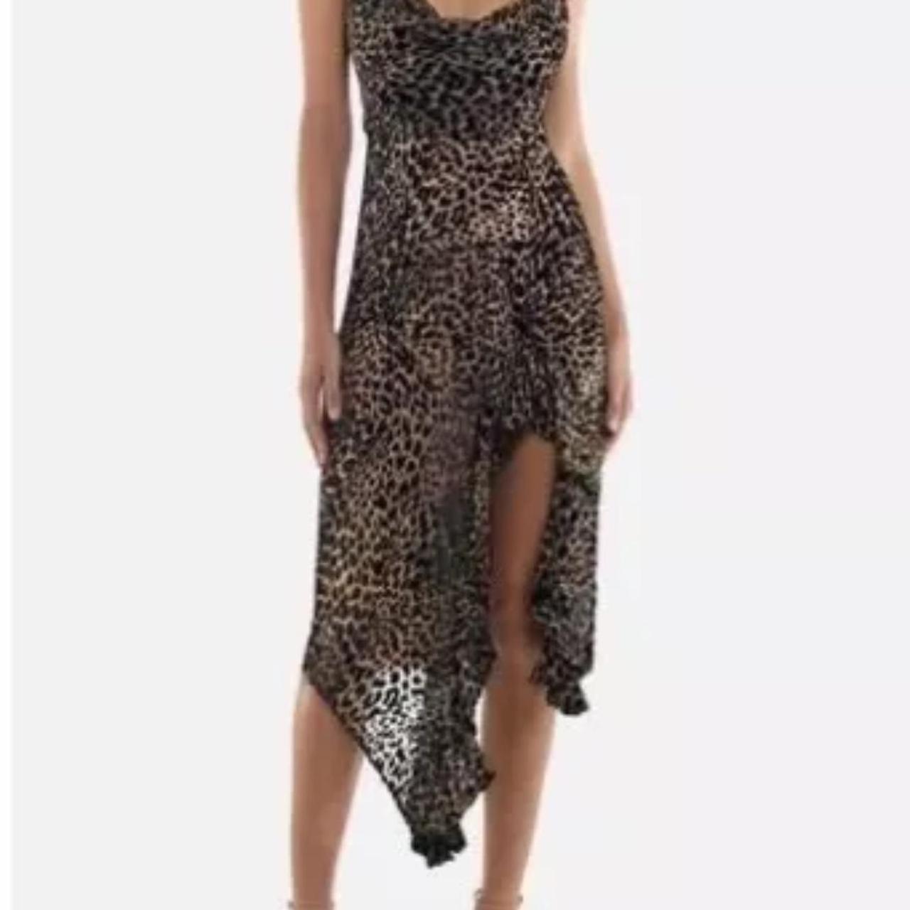 MISHA Collection Emilia Leopard Slip Print Dress. Depop