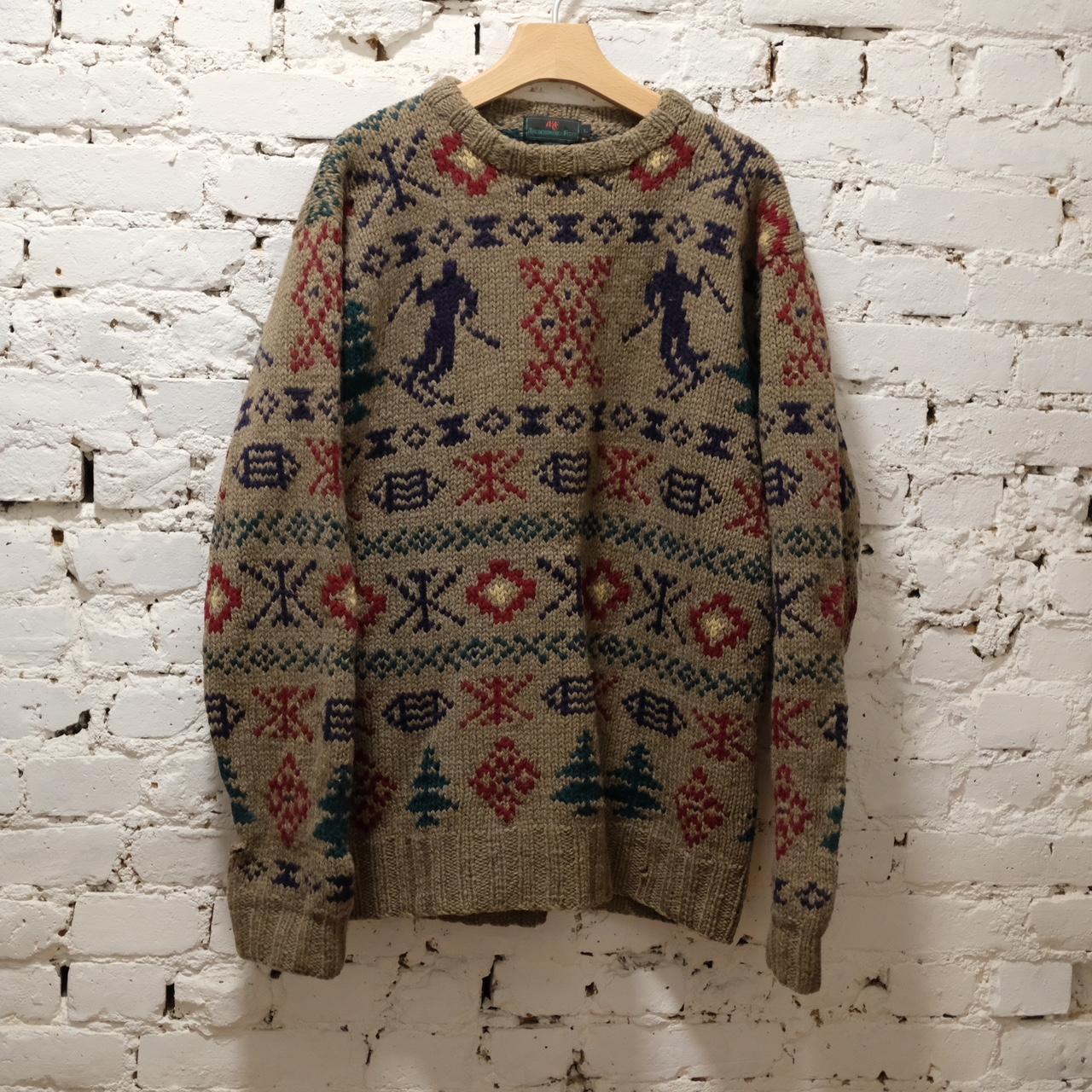 80s Abercrombie Fair Isle Skiing Sweater Size Large,... Depop