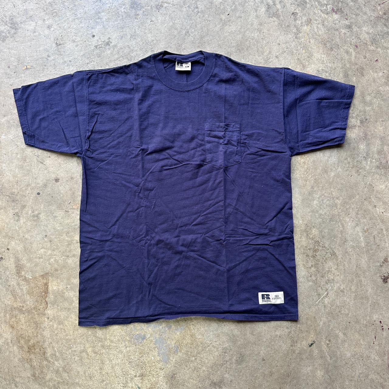 VINTAGE 90s RUSSELL PRO COTTON BLANK TEE Perfect... - Depop