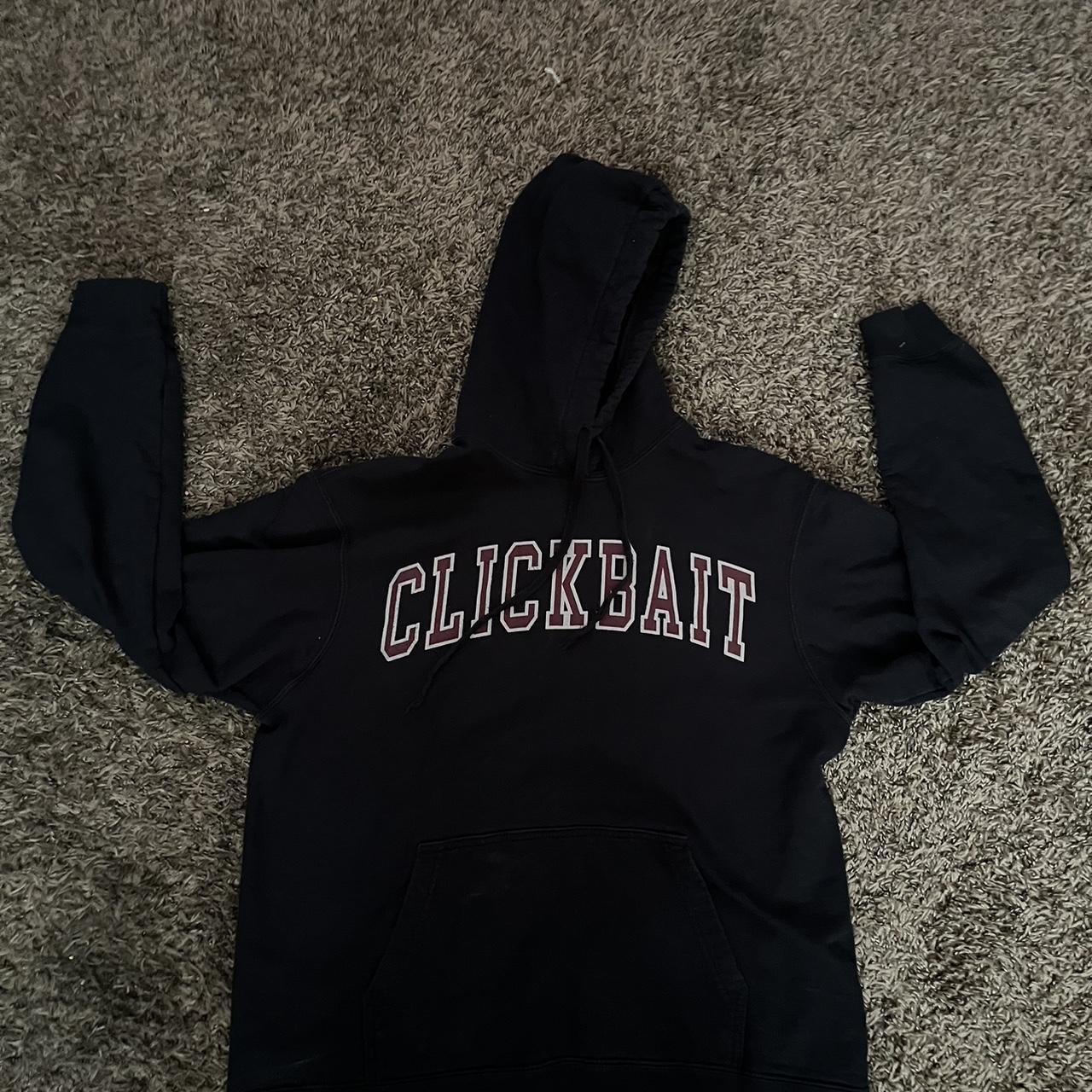 Clickbait black and red hoodie Logan Paul merch Depop