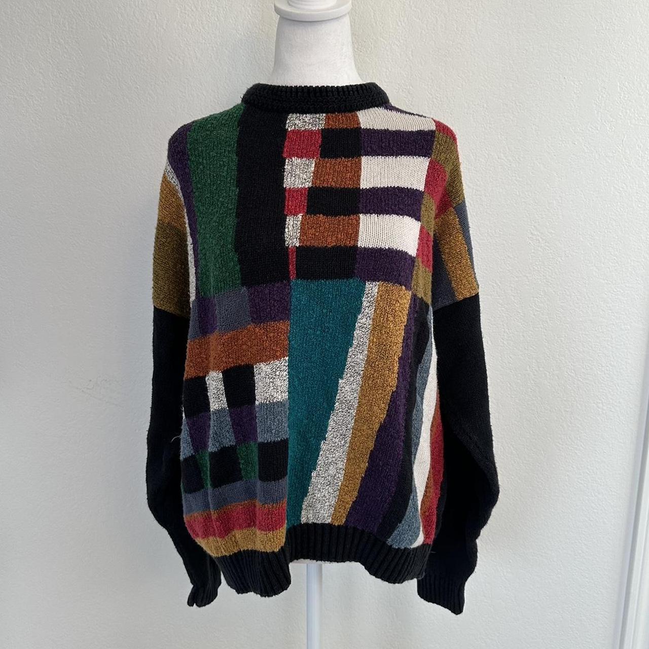 Vintage 80s color block sweater ⭐️ #80s #retro #vintage - Depop