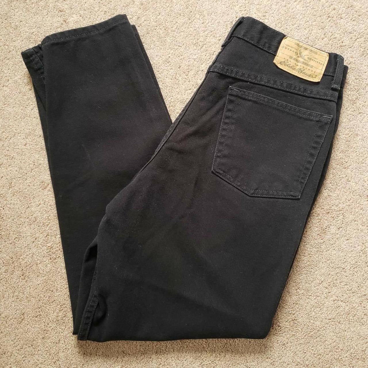 Vintage Eddie Bauer Classic Fit USA Made Black Baggy... - Depop