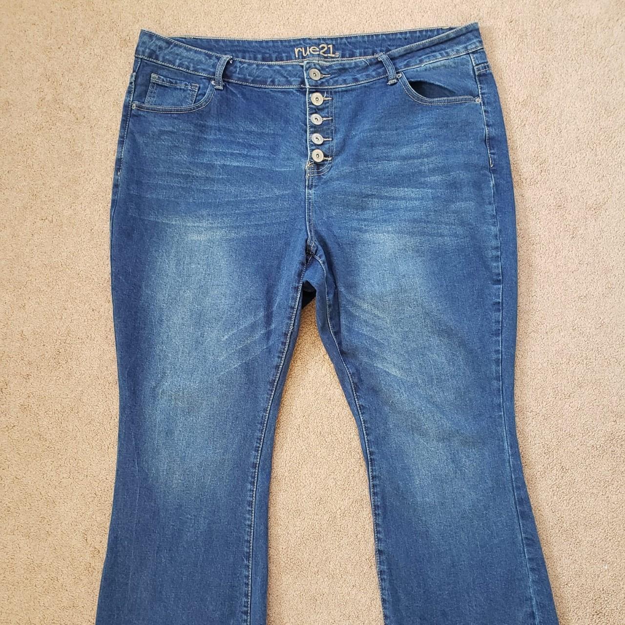 Rue 21 High Rise Crop Flare Fit Button Fly Jeans