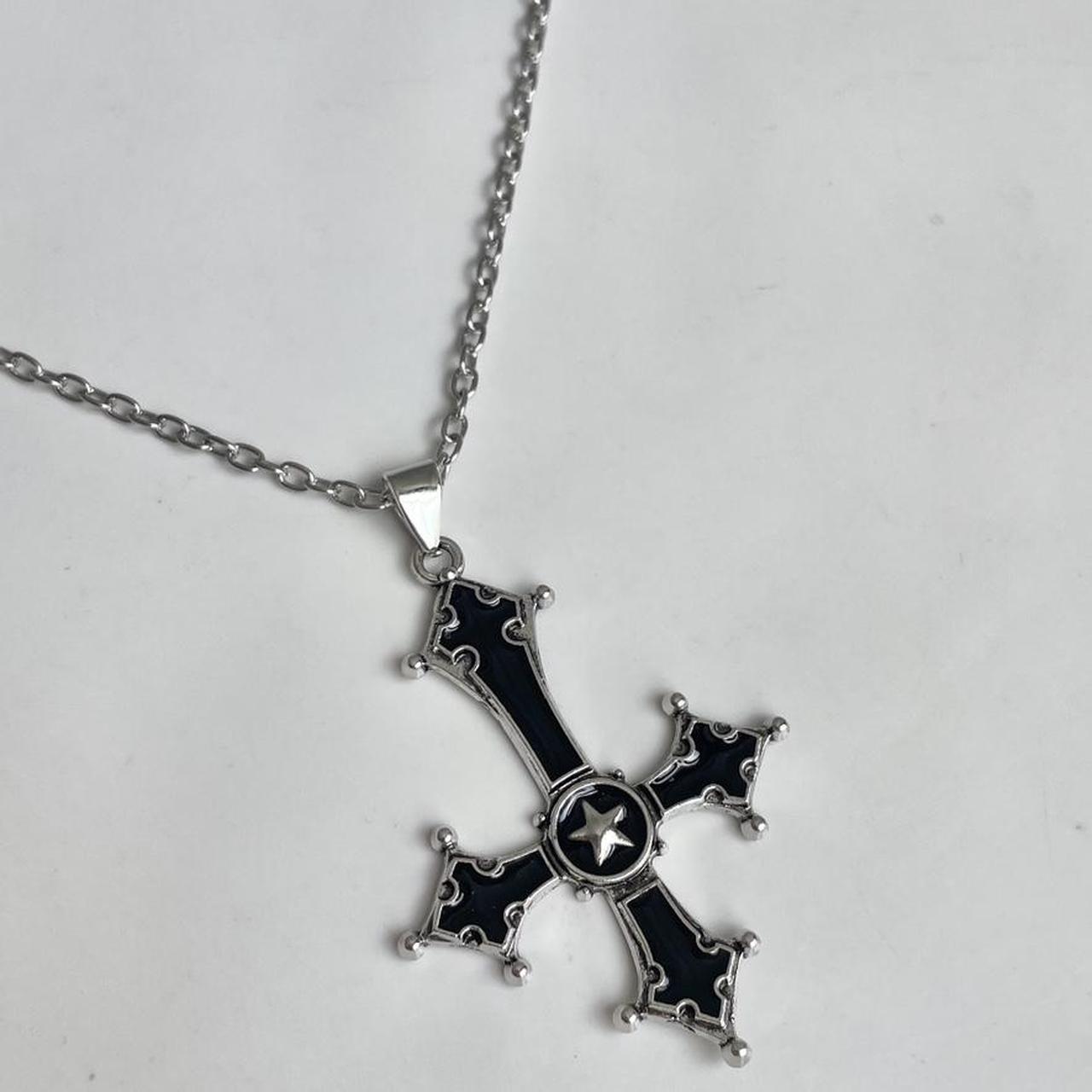 Handmade VINTAGE gothic upside down pentagram cross... - Depop