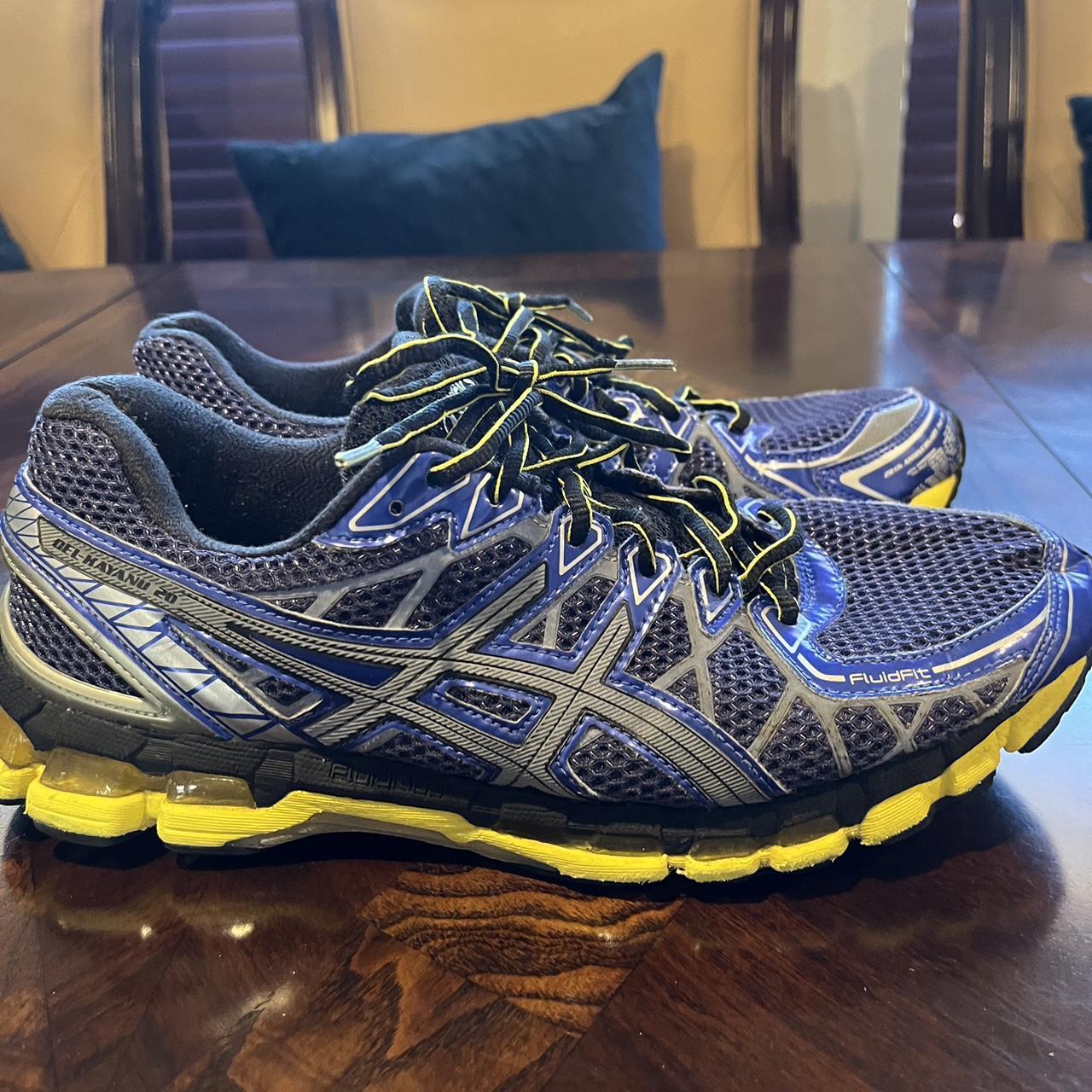 2012 ASICS Gel Kayano 23 blue and yellow running shoes Depop