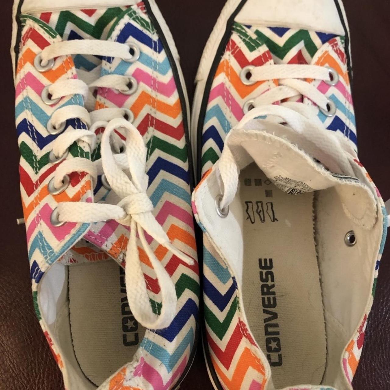 Rainbow striped converse best sale