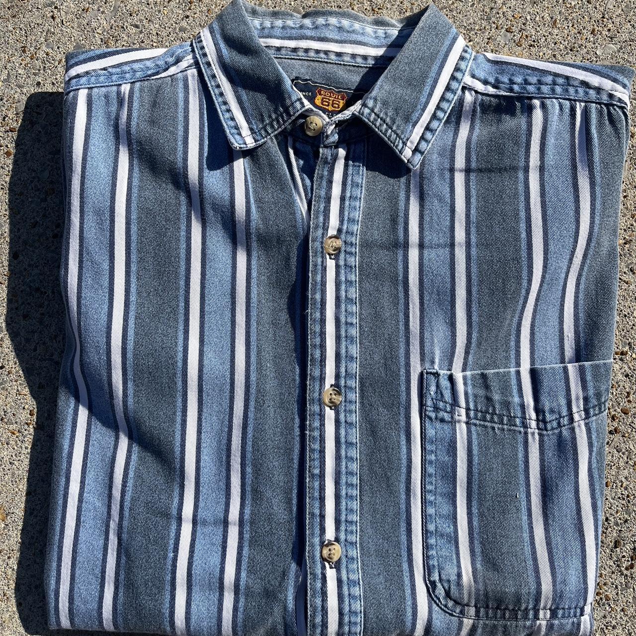 Route 66 denim button up No tag size Signs of wear... - Depop