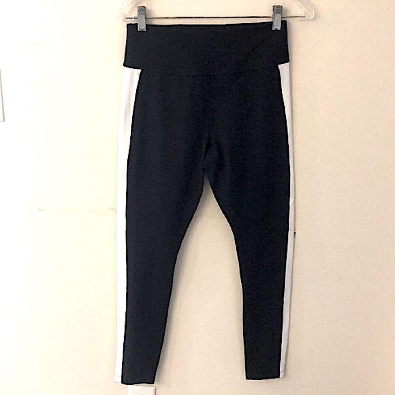 Core 10 black leggings gray white side leg stripes - Depop