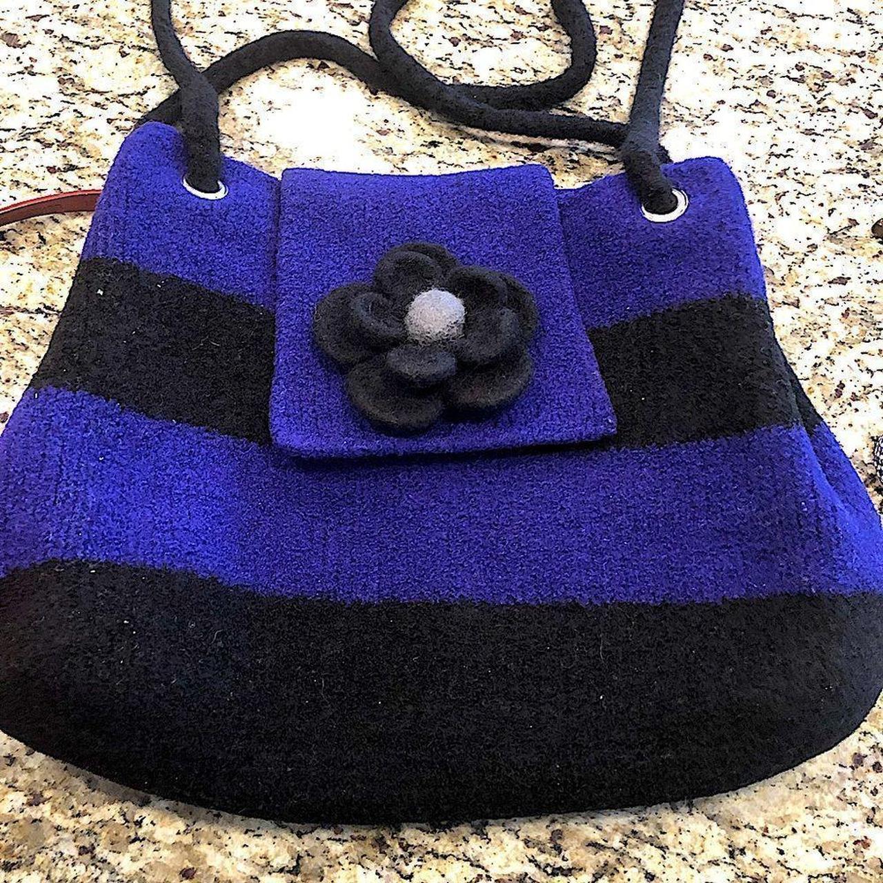 Gray,blue and newest purple wool shoulder bag