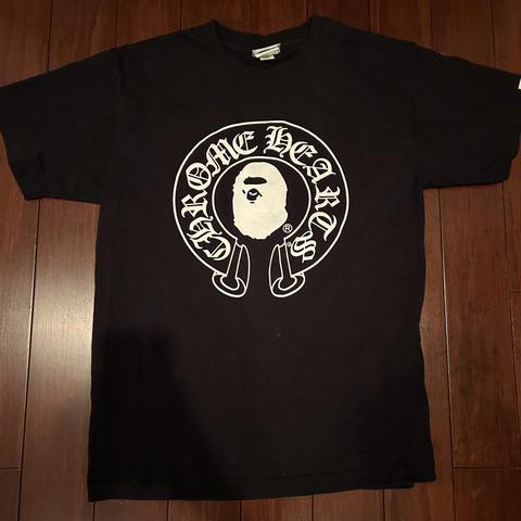 Bape Chrome Hearts Baby Milo T-Shirt Black Worn... - Depop