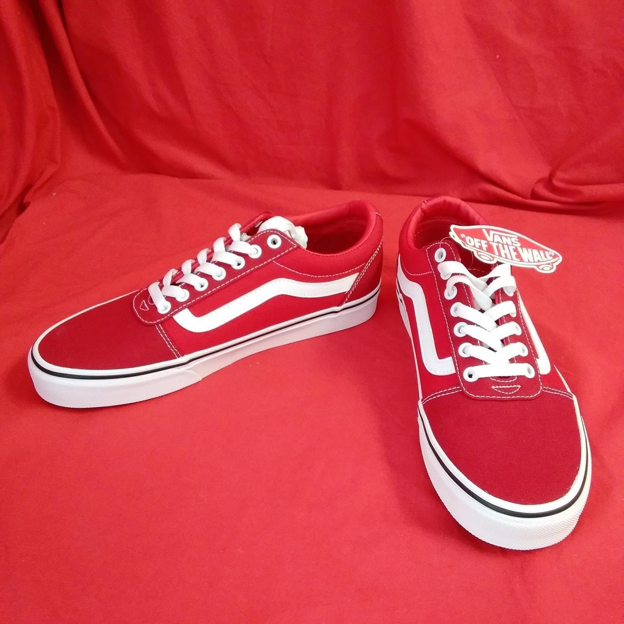 VANS Red with White Stripe Ward Off The Wall Sneaker