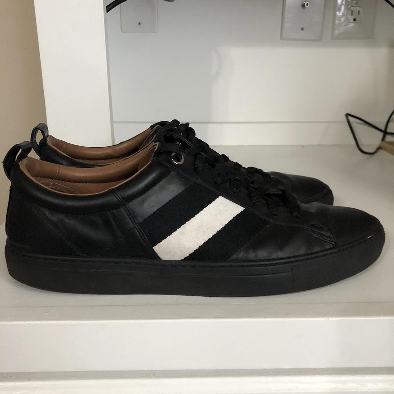 Bally Helvio Black Leather Sneakers Depop