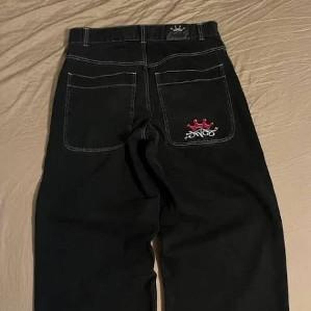 Jnco Jeans With Contrast White Stitching 38 l Jnco... - Depop