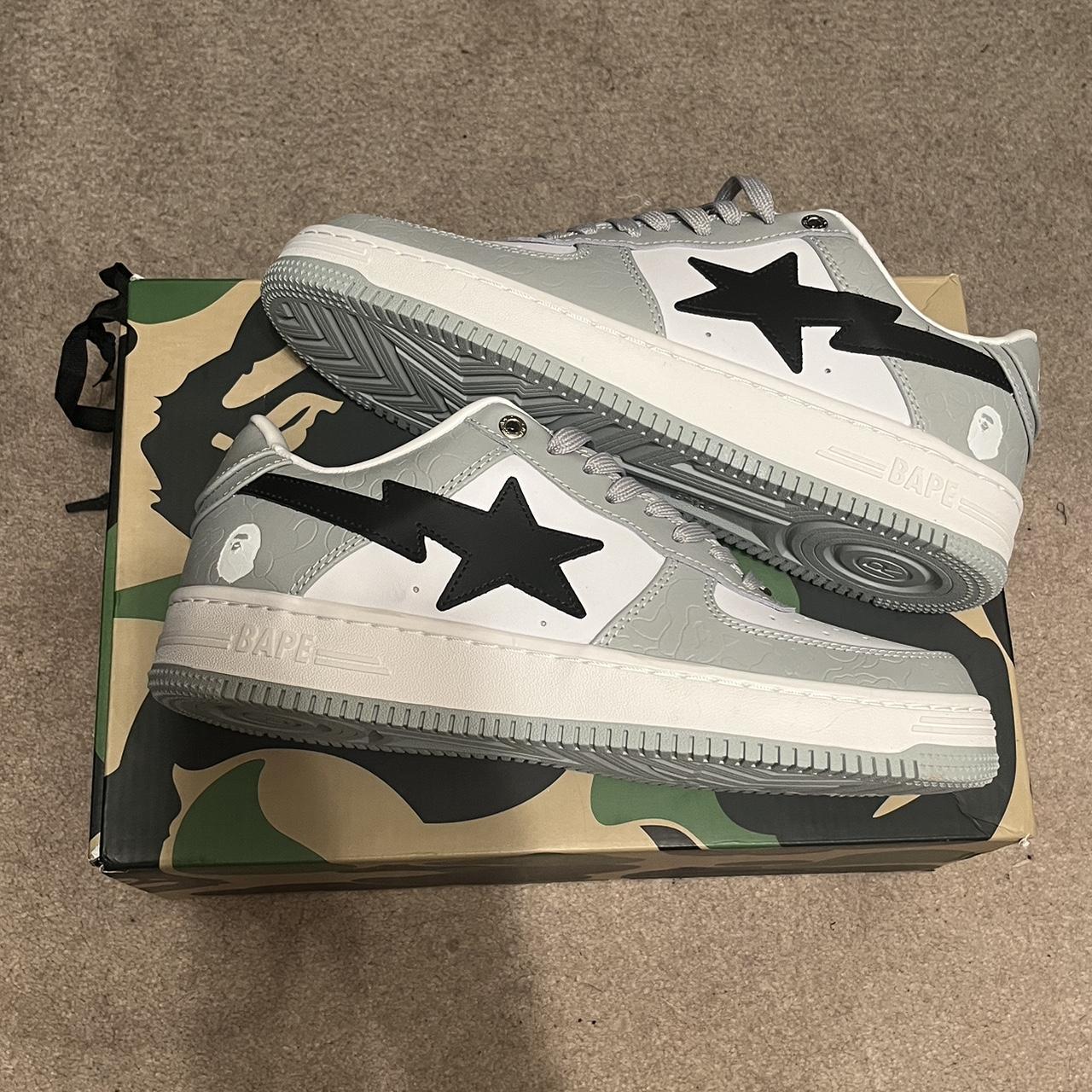 Bapesta Grey Black Never Worn Comes with... - Depop