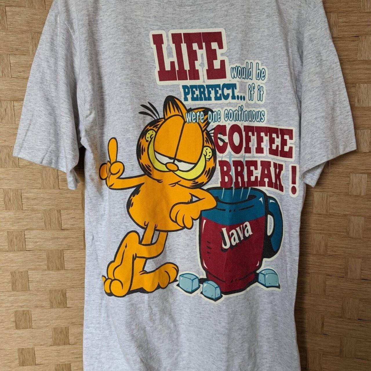 Vintage 90s Garfield Jim Davis Cartoon Coffee Single... - Depop