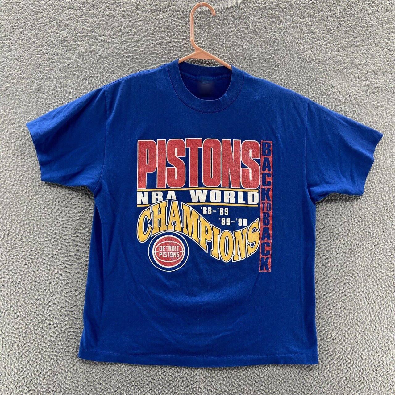 VINTAGE Detroit Pistons Shirt Men Large Blue Bad... - Depop