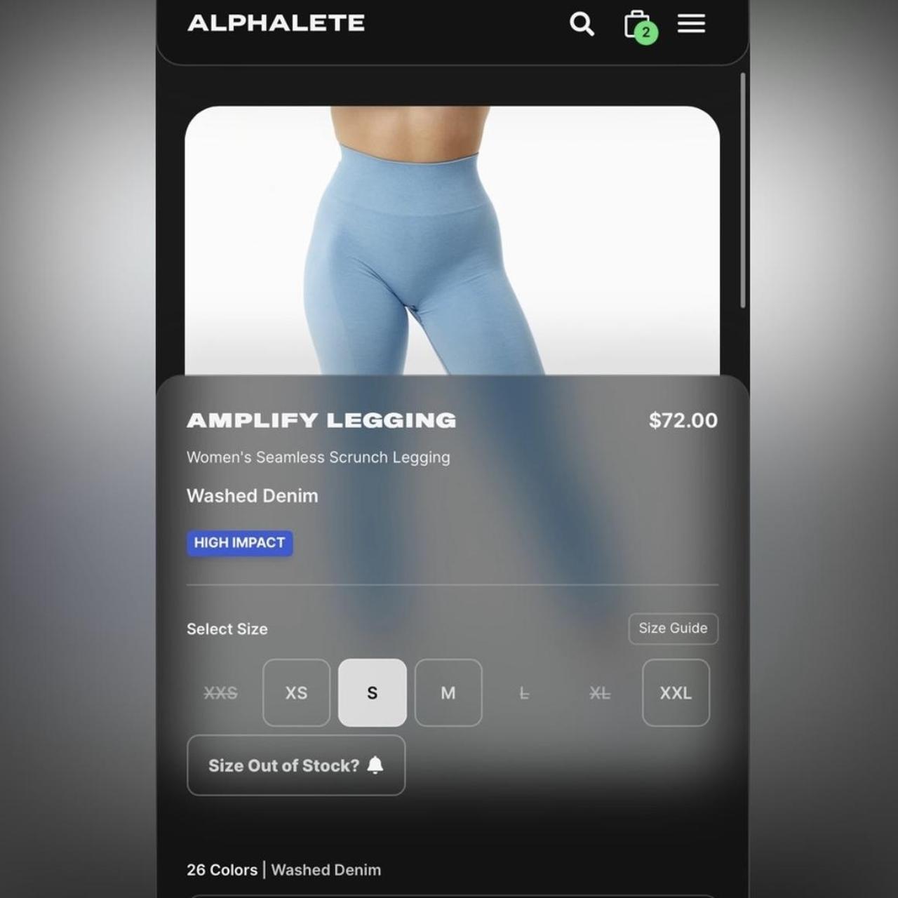 Alphalete Amplify Leggings Sizing Chart