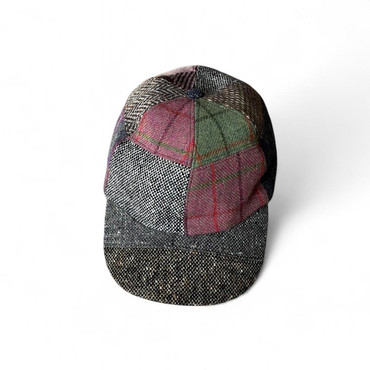 Men's Caps - Multi/Grey – Irish patchwork wool ca… - image 1