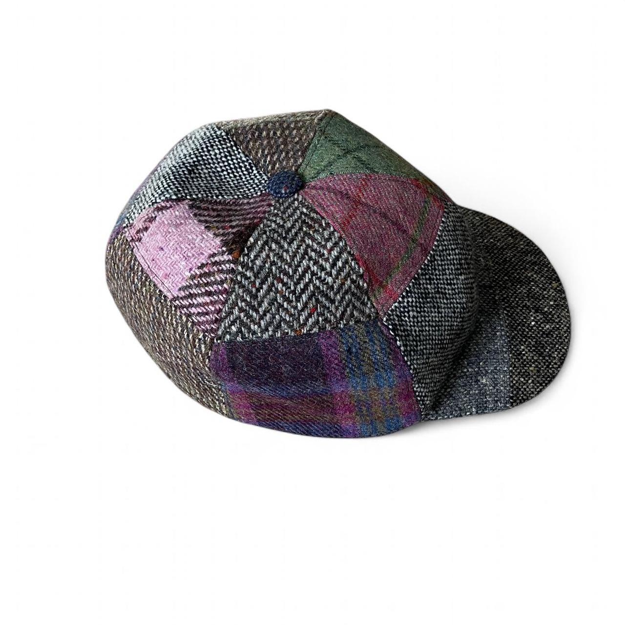 Men's Caps - Multi/Grey – Irish patchwork wool ca… - image 2