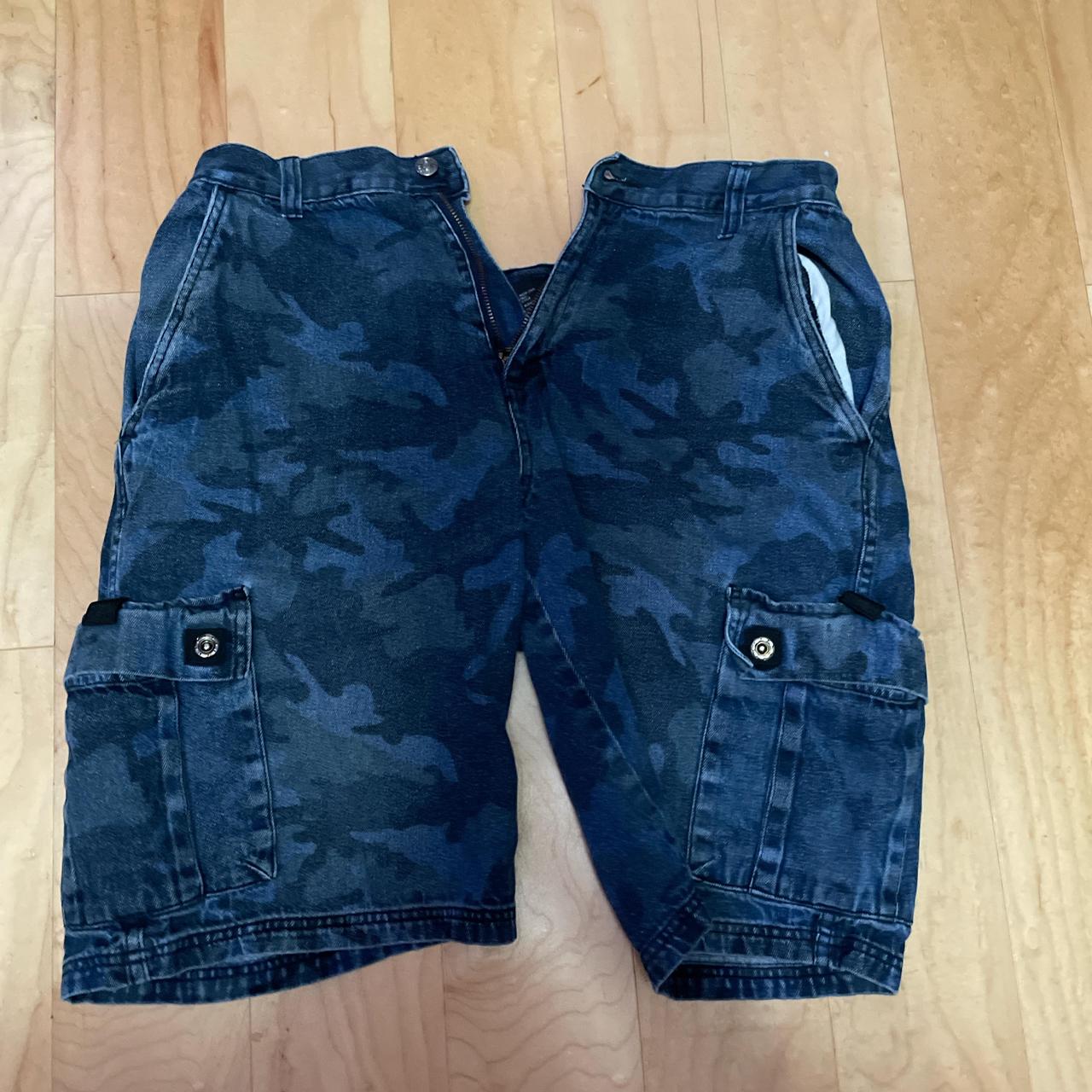 baggy blue camo cargo shorts jorts fits more