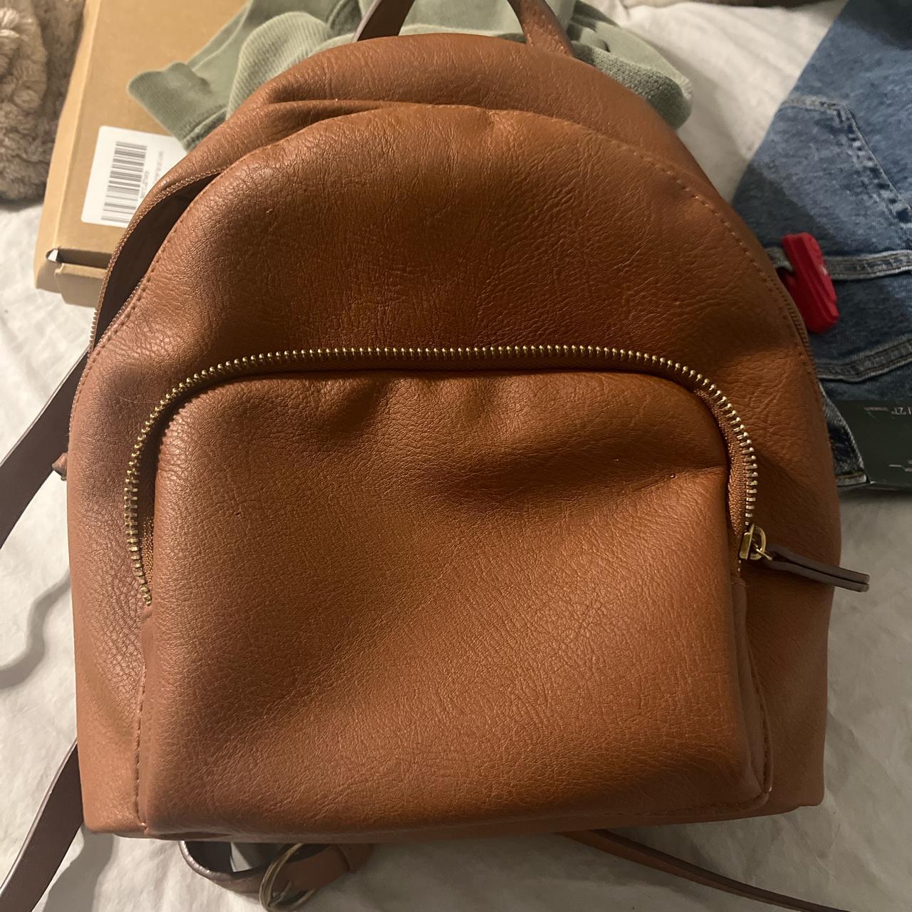 mini universal thread backpack faux leather brown. Depop