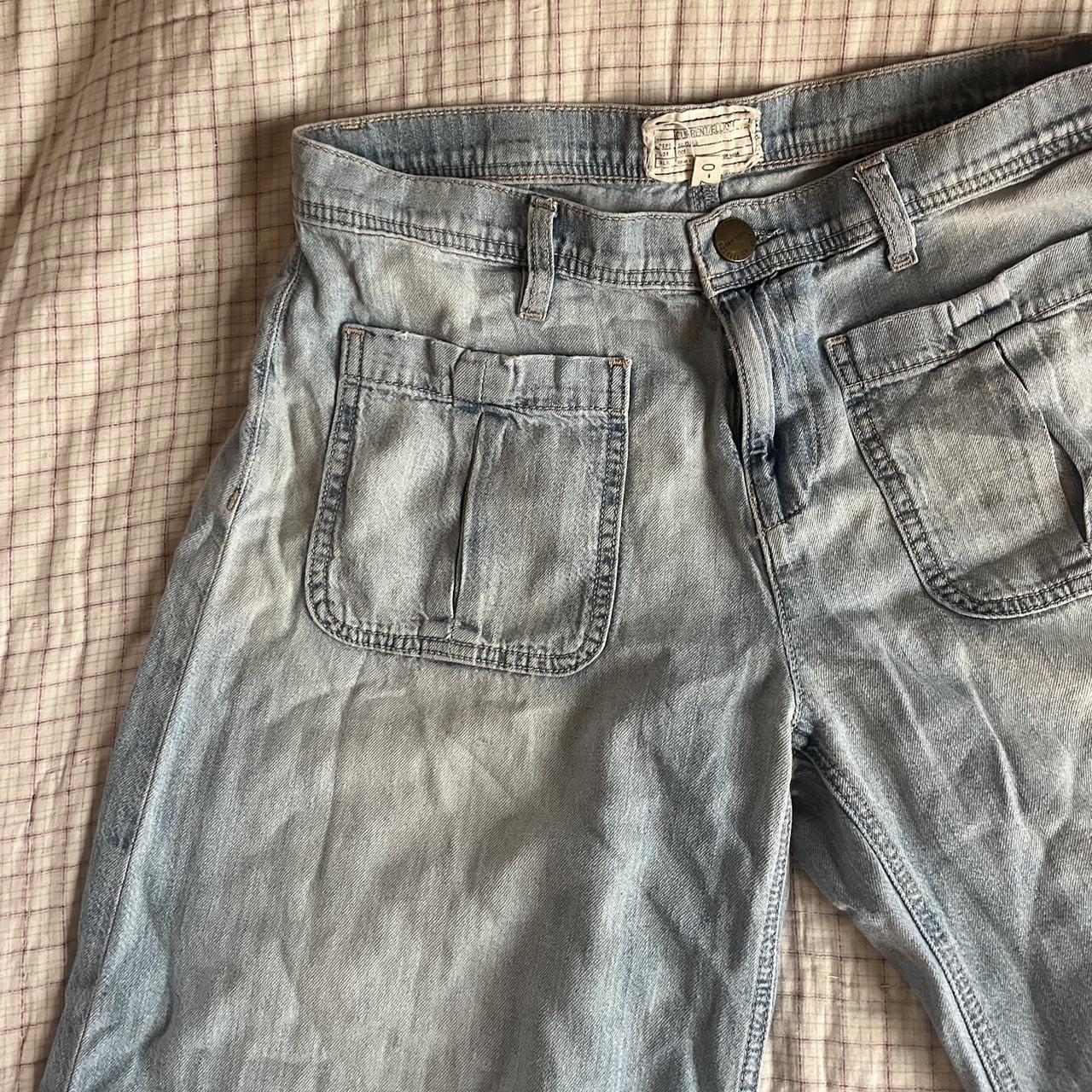 free people capri culotte style jeans! inseam- 23”... - Depop