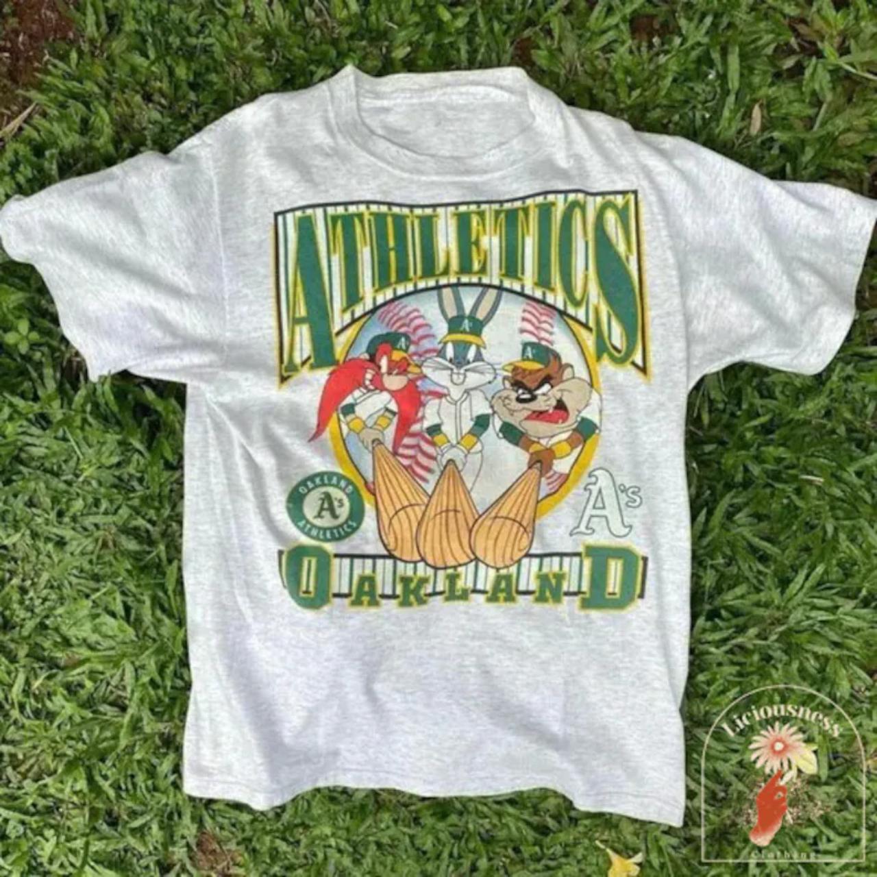 Vintage 1993 MLB Oakland Athletics Looney Tunes... - Depop