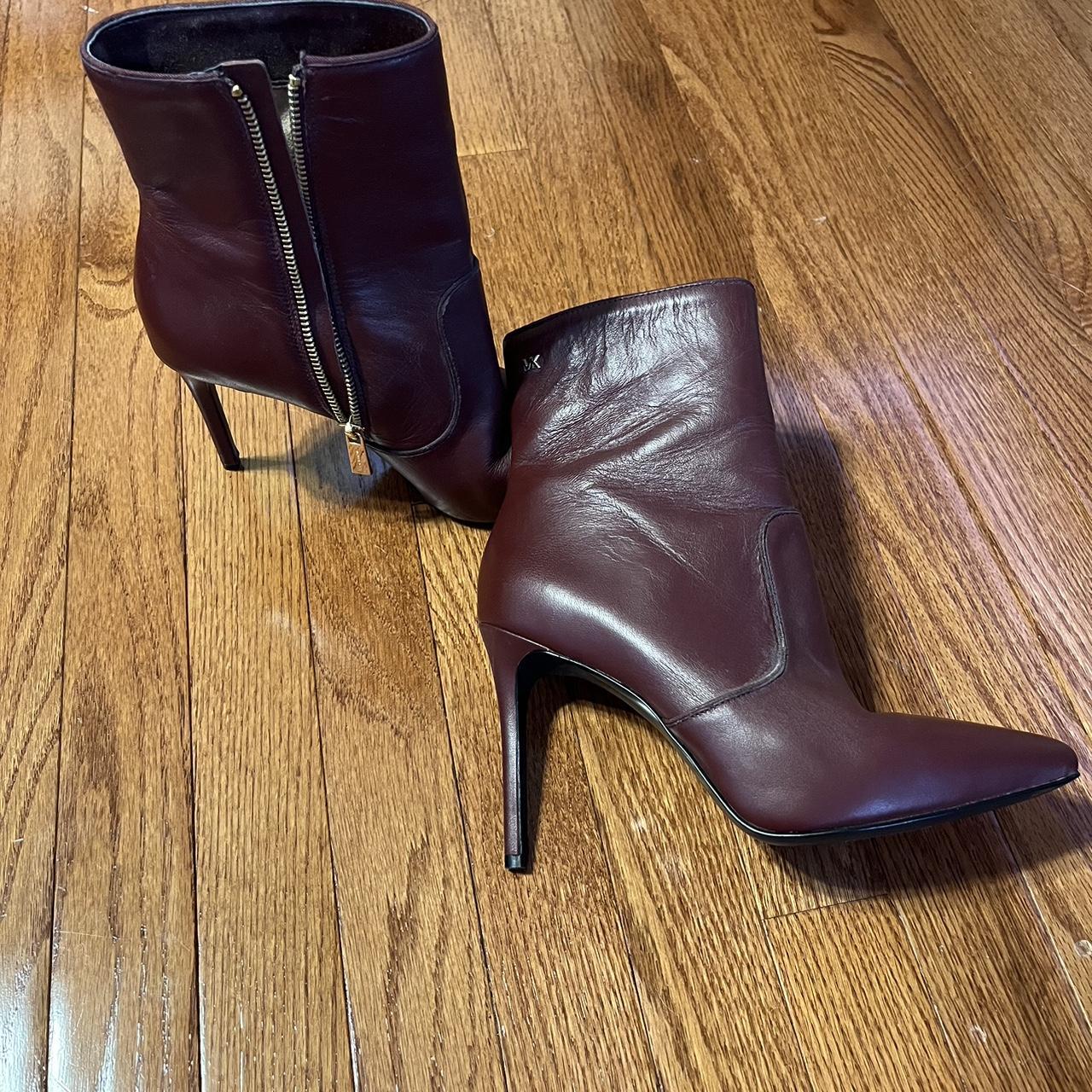 Micheal Kors Burgundy Leather Boots