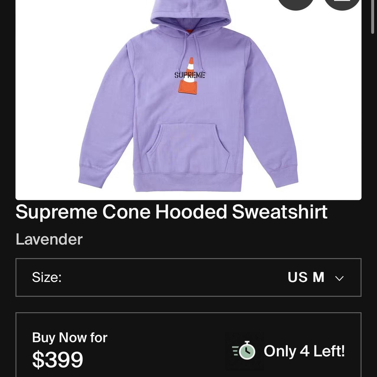 SUPREME FW 2019 Lavender traffic cone hoodie Some | Depop