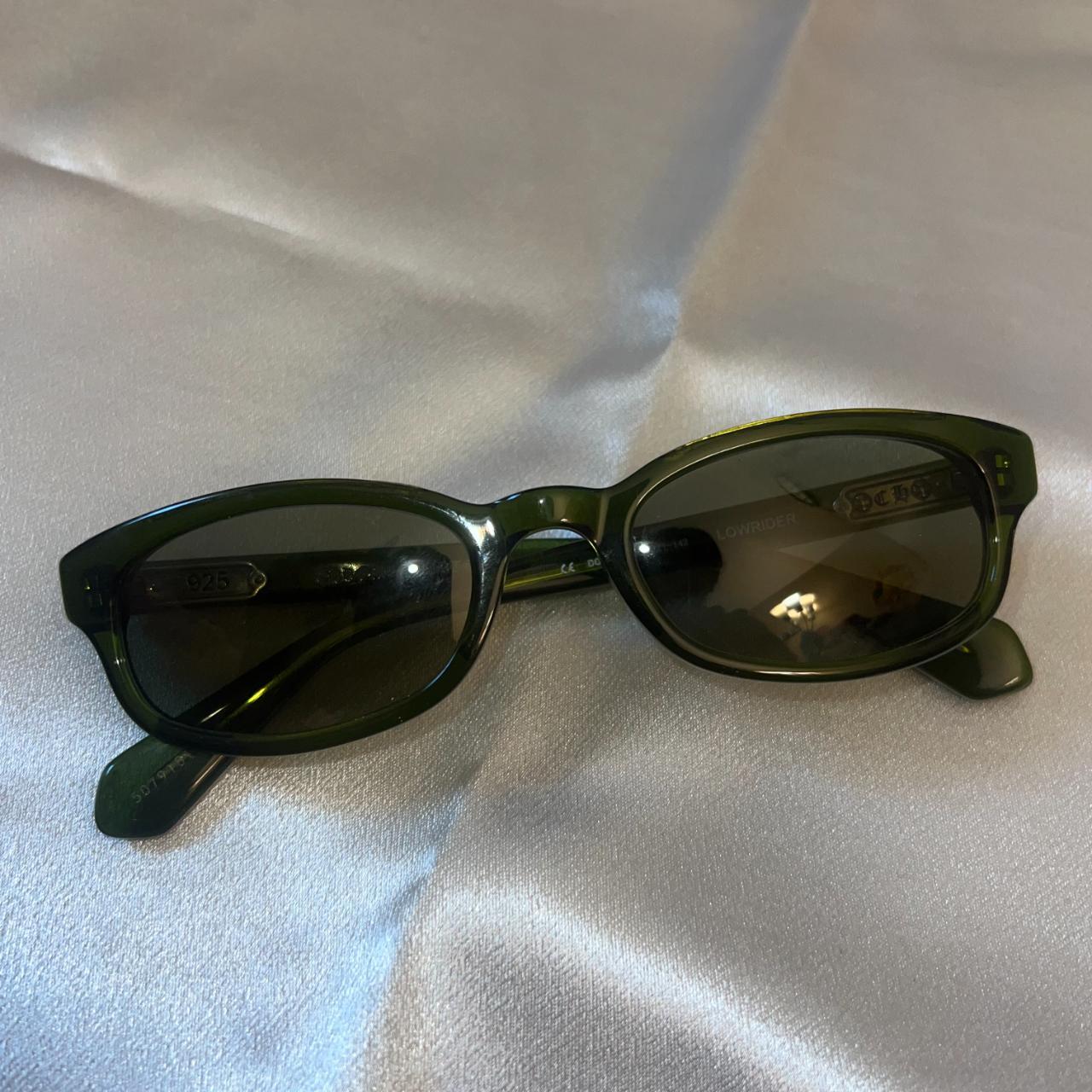 Chrome hearts dark green Lowrider sunglasses (with... - Depop