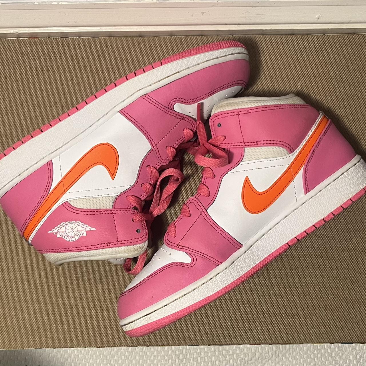 Pink and orange jordans on sale