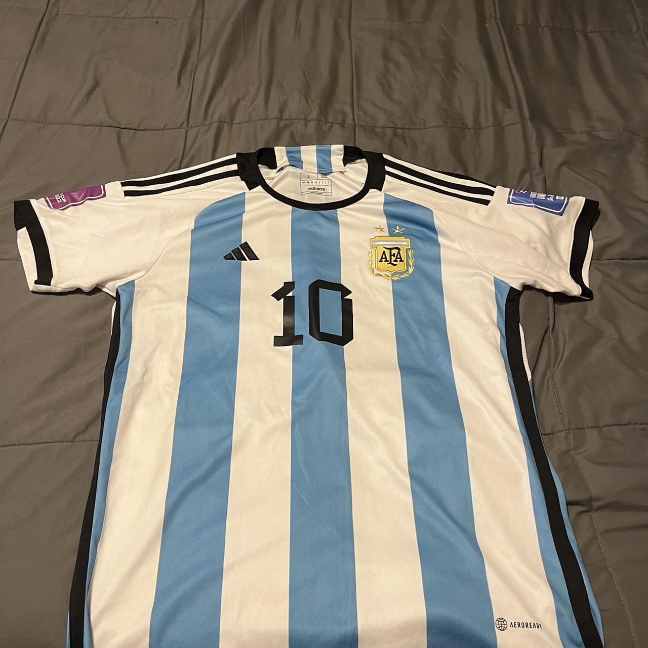 messi argentina 2023 world cup jersey authentic size... - Depop