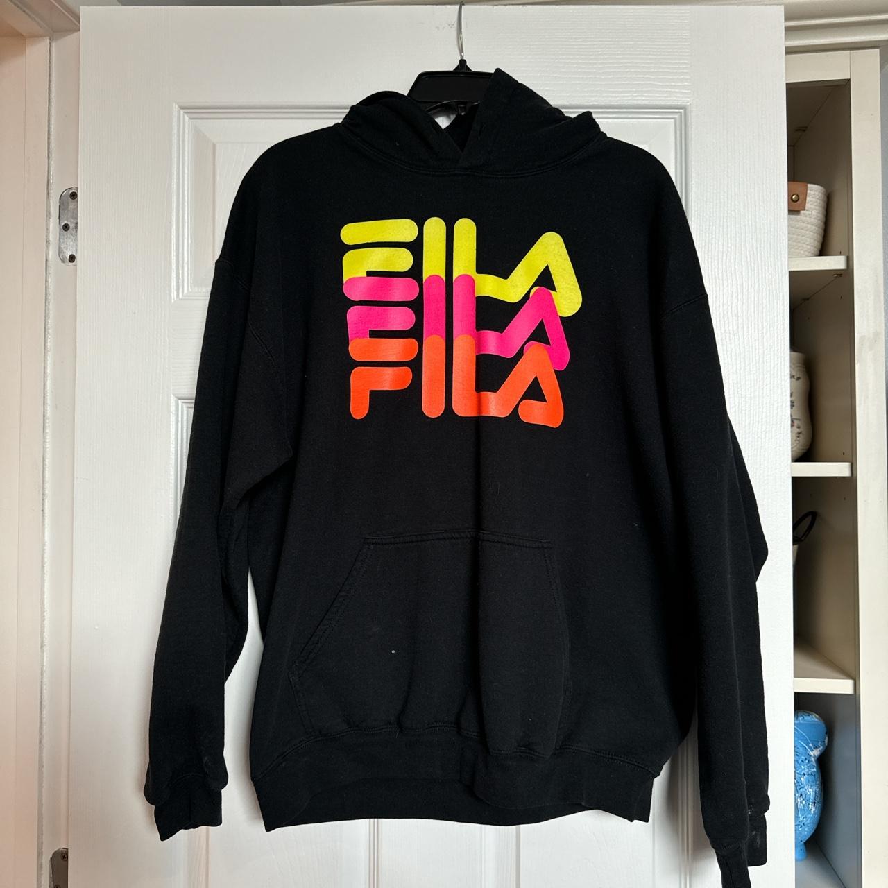 Champion uo exclusive hot sale neon stacked hoodie sweatshirt