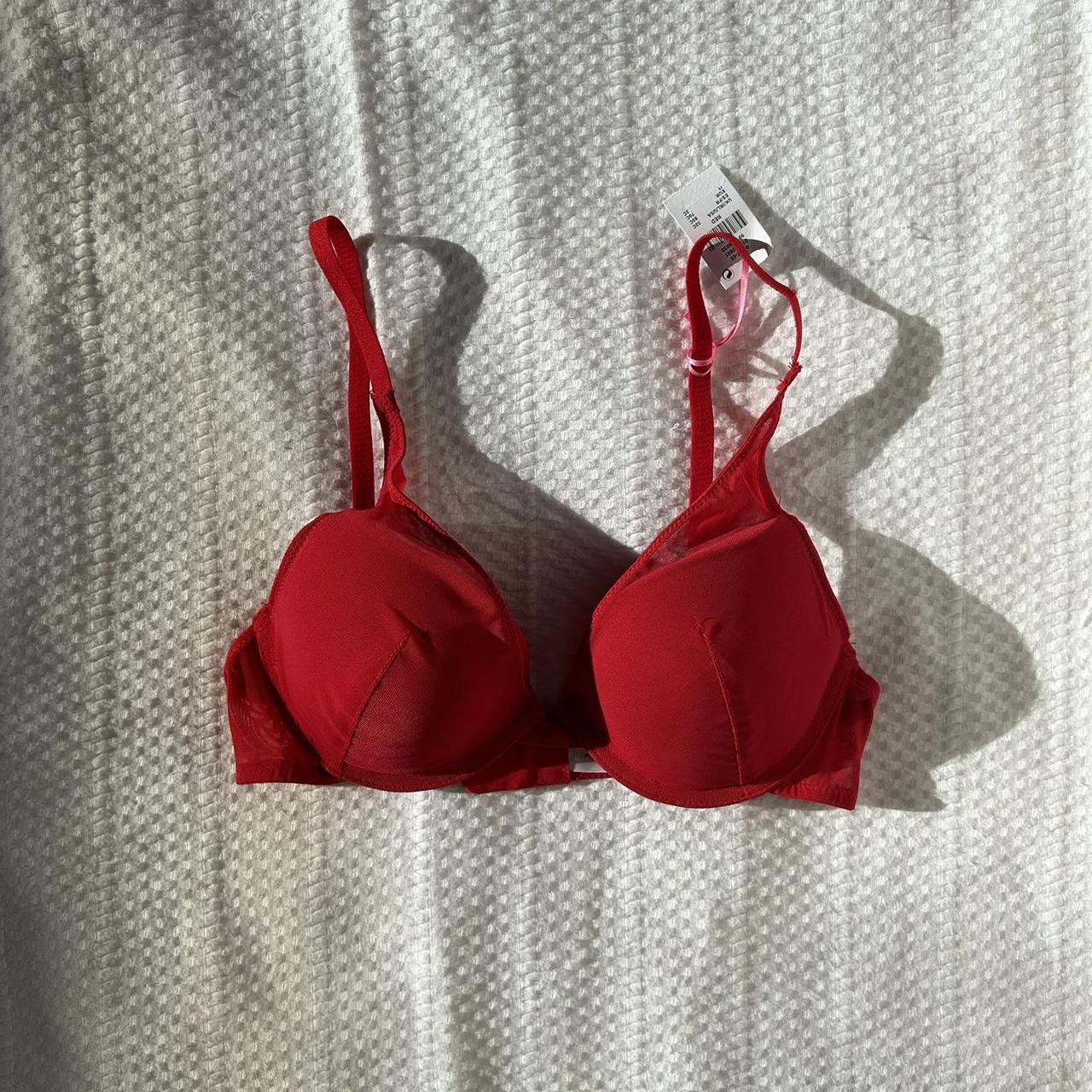 Red Mesh Bra Size 32c Primark Depop 