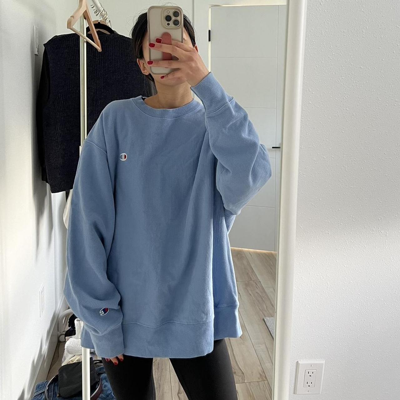 Champion sweater shop light blue xs