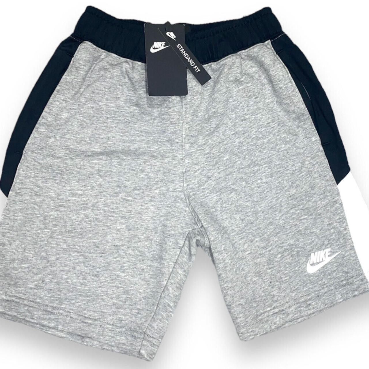 mens grey nike fleece shorts