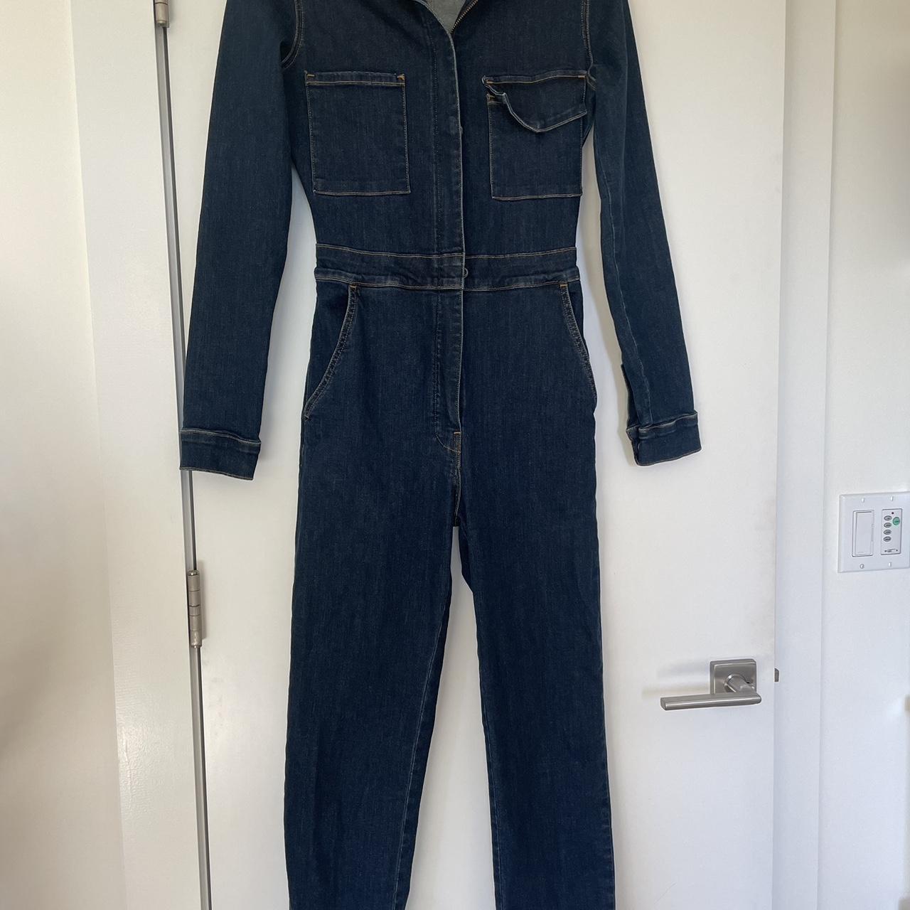 Rivet Utility Jumpsuit Dark Wash/Size XS Depop